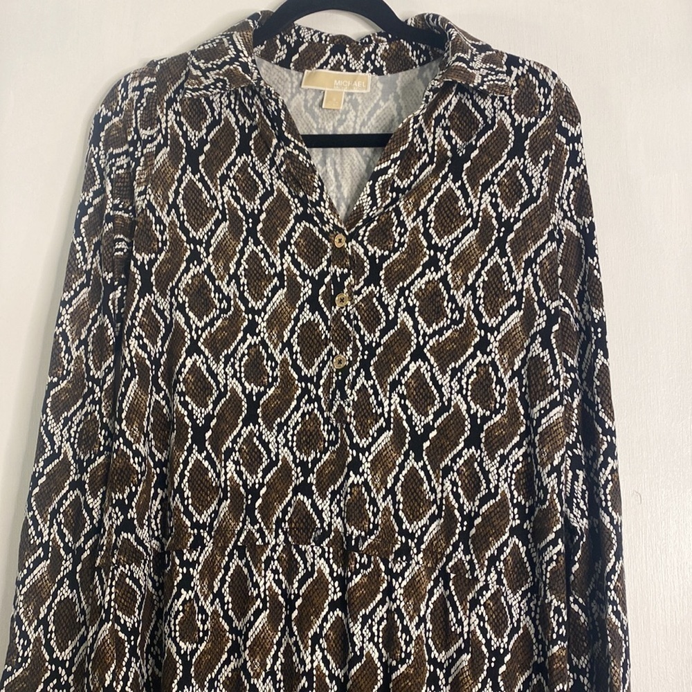 MICHAEL KORS SMALL SNAKESKIN DRESS WITH GOLD BUTTONS
